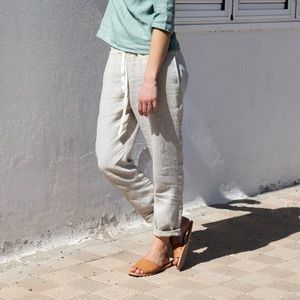NotPerfectLinen Natural Loose Linen Pants